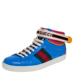 Gucci Multicolor Leather Ace High Top Sneakers Size 41