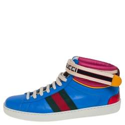 Gucci Multicolor Leather Ace High Top Sneakers Size 41