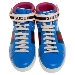 Gucci Multicolor Leather Ace High Top Sneakers Size 41