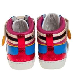 Gucci Multicolor Leather Ace High Top Sneakers Size 41