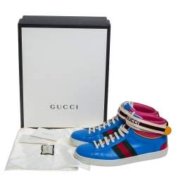 Gucci Multicolor Leather Ace High Top Sneakers Size 41