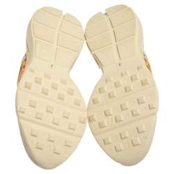 Pre Owned Gucci Ivory Leather Rhyton Vintage Logo Low Top Sneakers Size 40