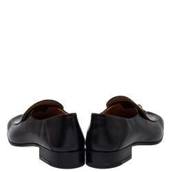 Pre Owned حذاء لوفرز غوتشي كوينتين سليب أون مزين هورسبيت جلد أسود مقاس 40.5