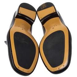 Pre Owned حذاء لوفرز غوتشي كوينتين سليب أون مزين هورسبيت جلد أسود مقاس 40.5