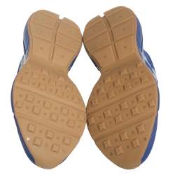 Pre Owned Gucci Blue Leather Rhyton NY Yankees Low Top Sneakers Size 41