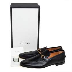 مملوكة مسبقًا Gucci Black Leather Jordaan Loafers Size 46