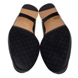 Pre Owned Gucci Black Leather Horsebit Slip On Loafers Size 46.5