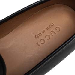 مملوكة مسبقًا Gucci Black Leather Horsebit Slip On Loafers Size 46.5