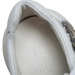 Gucci White Leather Rhyton Tigers Print Low Top Sneakers Size 43