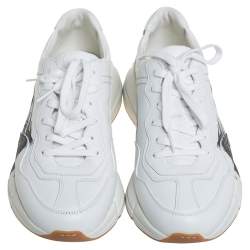 Gucci White Leather Rhyton Tigers Print Low Top Sneakers Size 43