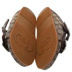 Pre Owned Gucci Beige GG Canvas And Leather Sandals Size 42