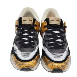 مملوكة مسبقًا حذاء رياضي غوتشي ألتراسبيس شبكة وجلد نقشة السحلية برباط مقاس 42.5