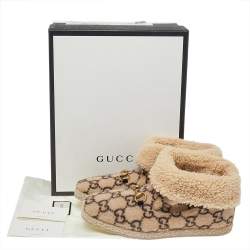 Gucci Beige GG Wool Horsebit Ankle Boots Size 42.5