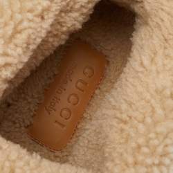 Gucci Beige GG Wool Horsebit Ankle Boots Size 42.5