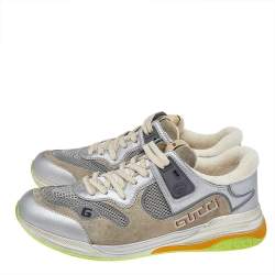 Gucci Multicolor Leather And Mesh Ultrapace Lace Up Sneakers Size 44