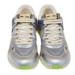 Gucci Multicolor Leather And Mesh Ultrapace Lace Up Sneakers Size 44