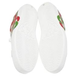 Gucci White Leather Interlocking G Ace Lace Up Sneakers Size 43.5