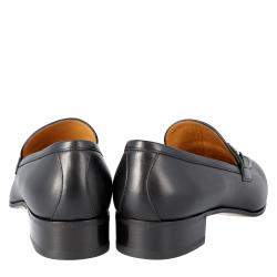Pre Owned Gucci Black Web and Interlocking G Loafers UK 8/EU 42