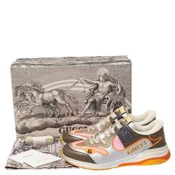 مملوكة مسبقًا حذاء رياضي غوتشي ألتراباس شبك وجلد وسويدي متعدد الألوان منخفض من أعلى مقاس 43