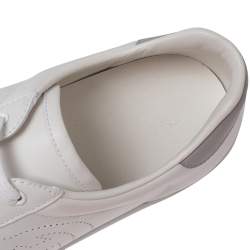 Pre Owned Gucci White Leather Perforated GG Low Top Sneakers Size 42.5