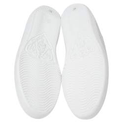 Pre Owned Gucci White Leather Perforated GG Low Top Sneakers Size 42.5