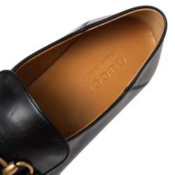 Pre Owned Gucci Black Leather Horsebit Loafer Size 43.5