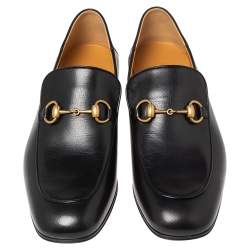 Pre Owned Gucci Black Leather Horsebit Loafer Size 43.5