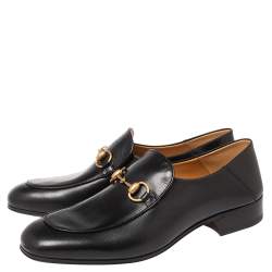 Pre Owned Gucci Black Leather Horsebit Loafer Size 43.5
