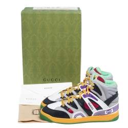 Gucci Multicolor Rubber And Leather High-Top Sneakers Size 42