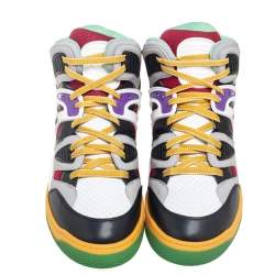 Gucci Multicolor Rubber And Leather High-Top Sneakers Size 42