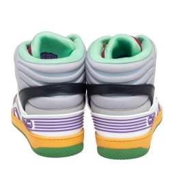 Gucci Multicolor Rubber And Leather High-Top Sneakers Size 42