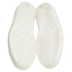 مملوكة مسبقًا Gucci White Leather Ace Embroidered Low Top Sneakers Size 39