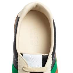 Pre Owned Gucci Multicolor Leather And Suede Ace Bee Web Low Top Sneakers Size 43