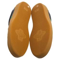 Pre Owned Gucci Multicolor Leather And Suede Ace Bee Web Low Top Sneakers Size 43