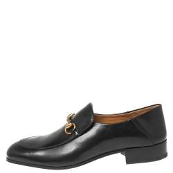 Pre Owned Gucci Black Leather Brixton Collapsible Loafers Size 43