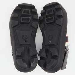 Pre Owned Gucci White Stripe Logo Canvas Slingback Sandals Size 40