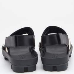 Pre Owned Gucci White Stripe Logo Canvas Slingback Sandals Size 40