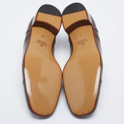 Gucci Brown Leather Perforated Derby Size 45