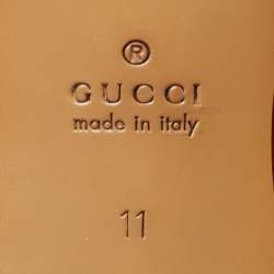 Gucci Brown Leather Perforated Derby Size 45