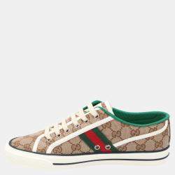مملوكة مسبقًا Gucci Beige/ Ebony Tennis 1977 Sneakers Size UK 5