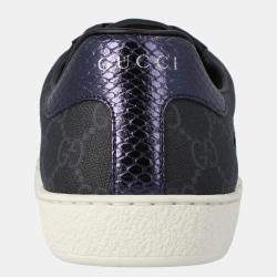 Pre Owned Gucci Black Ace Supreme Sneakers Size UK 5