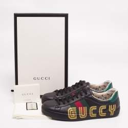 مملوكة مسبقًا حذاء رياضي غوتشي نيو أيس جلد أسود مقاس40.5