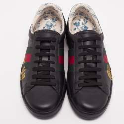 مملوكة مسبقًا حذاء رياضي غوتشي نيو أيس جلد أسود مقاس40.5