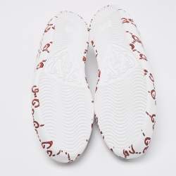 Gucci White/Red Leather GG Logo Ace Sneakers Size 42.5