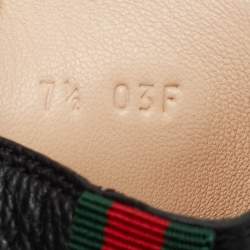 Gucci Black Leather Tiger Patch High Top Sneakers Size 41