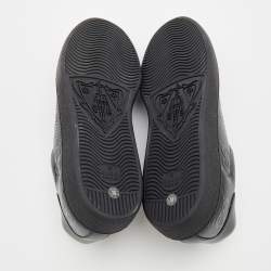 Gucci Black Perforated GG Embossed Leather Ace Low Top Sneakers Size 44