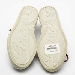 Pre Owned Gucci Brown Leather Miro Soft Low-Top Sneakers Size 44