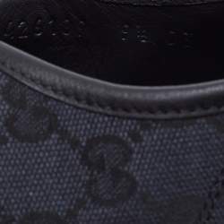 Pre Owned حذاء رياضي غوتشي كانفاس جي جي وجلد أخضر/أسود برباط مقاس 43.5