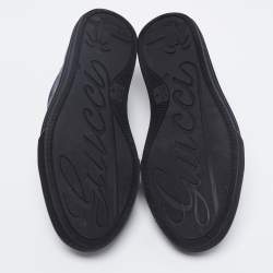 Pre Owned حذاء رياضي غوتشي كانفاس جي جي وجلد أخضر/أسود برباط مقاس 43.5