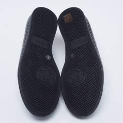 Gucci Black Star Print Leather Guccy Falacer Low Top Sneakers Size 41
